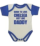BabyPremベビーワンピース服Born To Love Chelsea Like Daddy nb-12 MTH カラー: ブルー