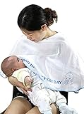 Ueasy 授乳ケープ 軽量 持ち歩き 外出先での授乳に便利な授乳ケープ 多機能で 現役ママ大絶賛 ご出産祝で大人気 (ホワイトブルー)
