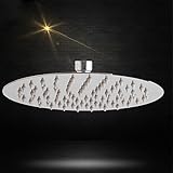 8 Inch 6 inch シャワーヘッド ラウンドレインハイフローラグジュアリーステンレススチールヘッド超薄型ウォーターセービングシャワーヘッド滝のボディーカバーシリコンノズルと強力なスプレーで最高