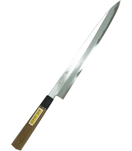 Amazon | 柳刃包丁 片刃 270mm 青紙2号 黒打ち槌目仕上げ カスミ研 桜
