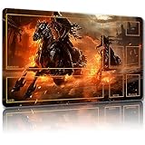 Malqiqi プレイマット MTG用 無料収納バッグ付き ゲームマット 24 x 14インチ カード用TCG ボードゲームマット マウスパッド デスクマット (マジックマット60、ゾーン付き)