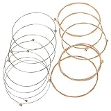 Yibuy 12弦バラード弦線 12本セット ゴールド+シルバー アコースティックギター弦 Coated Copper wound Set 12文字列