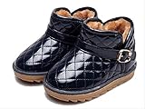 キッズ ムートンブーツ 女の子 男の子 暖か 冬季 オシャレ ショートブーツ (17.0ｃｍ, 紺)