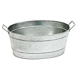 Achla C-51 21" x 9" Standard Oval Steel Tub in Galvanized Steel