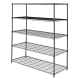 メタルラック オフィス収納 大型サイズ オフィスストレージシリーズ 5段 幅152×奥行61×高さ174cm ポール径25mm OSR1518-5D ブラック