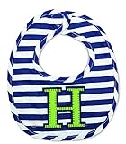 Mud Pie Baby-Boys Newborn H Initial Boy Bib, Blue, One Size by Mud Pie