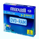 maxell データ用 DVD-RAM 4.7GB 2-3倍速対応 カラーミックス5枚 5mmケース入 DRM47MIXB.S1P5S A