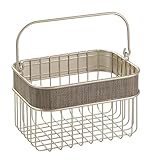 InterDesign バスルーム キッチン用 収納 ワイヤー バスケット ハンドル付き Twillo ブラウン 32988EJ