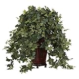 ほぼ自然6702 Viningパフアイビーwith花瓶装飾シルク植物、グリーン