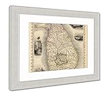 Ashleyフレームプリント古いマップ、壁アートホーム装飾、ag6320188 30x26 Silver Frame 6320188-AFPP1-SC16