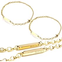 K10YGアンクレット、ブレスレット刻印あり！最終お値下げ‼️2点セット‼️ Amazon | ペアブレスレット／アンクレット 2WAY仕様 刻印 可能
