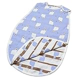 SMILEMOON スリーパー キッズ & ベビー コットン 100% 6重 ガーゼ 赤ちゃん 出産祝(BABY, ALOACA（アルパカブルー）アウトレット)