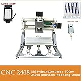 ミニ自作cnc2418 500 mwのレーザgrbl制御、3軸のpcb pvbフライス盤、木の彫刻家のcncルータ2418