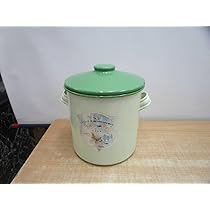 Amazon｜骨董 ホーロータンク ホーロー寸胴 琺瑯 ゴミ箱 蓋付き