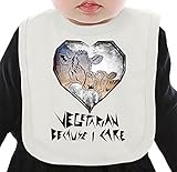 Vegetarian Because I Care ネクタイを有する有機ビブ Medium
