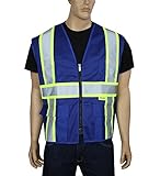 Safety Depot Professional Style Mesh Safety Vest Reflective Two Tone Zipper with Pockets Hi Viz MP40