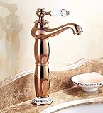 awxjx Washroomシンクミキサータップ銅ヨーロッパアメリカスタイル浴室ホットとコールドクロム洗面台Sitゴールドシングルハンドル1つ穴