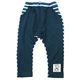 【春物】 PuiPui(プイプイ) ストレッチデニム×裏毛ボーダーパンツ 90cm /BLUE NO.PP-163399