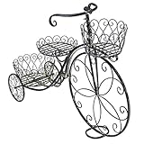 J-園芸ラック ラワースタンド フラワーラック鉄の金属立っている自転車牧場の花の棚の花の鉢のホルダーレトロシェルフスタンドラック庭のストレージシェルフの屋内リビングルームバルコニーの装飾黒