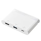 エレコム ドッキングステーション USB-C ハブ PD対応【充電&データ転送用Type-C/USB3.0/HDMI】ケーブル収納 ホワイト DST-C06WH