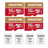【5年保証 】GIGASTONE マイクロsdカード 512GB 4枚セット 4K Camera Pro, 4K Ultra HD ビデオ録画, Gopro アクションカメラ スポーツカメラ, 高速4Kゲーム動作確認済 100MB/s, UHS-I A2 V30 U3 Class 10
