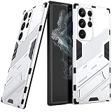 Galaxy S23 Ultra ケース キックスタンド カメラ保護 スタンド機能 薄型 s23 ultra カバー (Galaxy S23 Ultra, ホワイト)