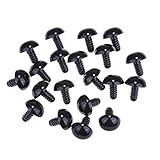 Decora 10 Pairs 18mm Solid Black Safety Eyes for Beardollplush Animal(20 Pcs) [並行輸入品]