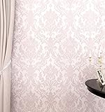 (ハンメロ)HANMEROのりなし壁紙 ペイズリー フリース ピンク ラグジュアリー 1ロール（53cm×10m）