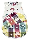 LUXEHOME Cotton Baby Sleeping Bag with Cute Mushroom Pattern - 100% Natural Cotton Wearable Blanket 