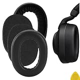 Geekria イヤーパッド互換性 パッド ジャブラ Jabra Elite 85H ヘッドホンに対応 パッド イヤー/イヤーカップ (プロテインレザー/黒)