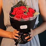ソープフラワー Minbau 枯れない 花 ギフト 花束 ボックス バラ 石鹸 フラワー お祝い 誕生日 記念日 女性 先生の日 バレンタインデー 昇進など プレゼント (赤色)