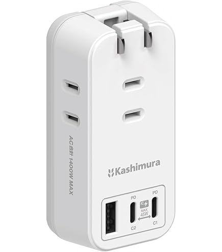 Amazon.co.jp: カシムラ ケーブルを本体に巻きつけられる電源タップ