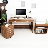 パソコンデスク 3点セット 幅120cm ウォルナット