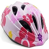 YRINA 子供用 ヘルメット 自転車 こども 用 キッズ 肘 膝 手首 プロテクター セット 調整可能 軽量 幼児 サイクリング (ピンクの花単品（Sサイズ）)