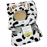 EMORTIA ベビー ポンチョ ふわふわ タオル ブランケット 柔らかい 気持ちいい どうぶつ かわいい フード付き (うし)