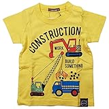 《春夏対応》 nico hrat(ニコフラート) 製品洗い加工済み 42/2天竺半袖はたらく車Tシャツ 80cm /YE NO.B-270104