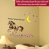 Horseデカール、子供部屋装飾ステッカー、Quote with Stars and Moon、43 x 50 cm