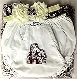 ミシシッピ州ブルドッグベビーおむつカバーとShabby弓ヘッドバンドギフトセット