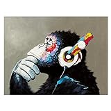 TOOGOO ( R )モダンThinking Orangutan動物withoutフレーム壁ペイントアート画像装飾アートMonkeysキャンバス絵画リビングルームホーム装飾サイズ30 cm X 22