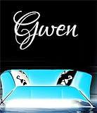 Gwen女の子名前またはBoy名前部屋名前壁引用アートビニールデカールステッカー