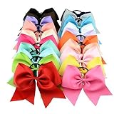20色セット8 " Baby Girl Large Cheer Bowsポニーテールホルダー伸縮性ヘッドループfor Girls by Davidアクセサリー