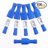 Hilitchi 100pcs 16-14 Gauge Fully Insulated Male Female Spade Quick Splice Wire Terminals Wire Crimp