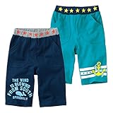 (ニッセン) nissen キッズ カットソー ハーフパンツ ２枚組 ターコイズ ＋ 紺 身長 90 cm