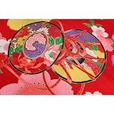 お宮参り 正絹 女児 産着 綸子 雪輪.小鼓.桜柄 御祝着（のしめ） MBG-2