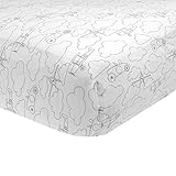 Just Born 100% Cotton Fitted Crib Sheets, Retro Ride, Grey