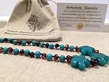 Jade Flower 17.5 Inch Baltic Amber Teething Necklace Cherry Turquoise for Adult Woman. Could be worn