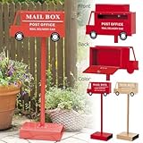 郵便ポスト 郵便受け スタンド型 鍵付き POST OFFICE ブラウン