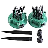 360度 庭・芝生用スプリンクラー 万能散水用具 芝生灌漑 じょうろ機器 散水機　水スプレー スプレーノズル 可調節 農作物 庭 芝生 畑 植物 ツール (2個セット)