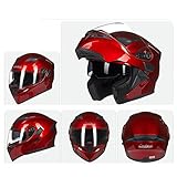 DGF ヘルメットダブルレンズオープンフェイスヘルメットオートバイ機関車トラムプロフェッショナルレーシングスポーツライト快適な多色オプションの男性と女性 (色 : E, サイズ さいず : L l)