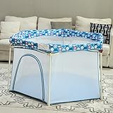 ポータブルベビープレイラード屋外屋内ホーム幼児保育園Playard安全プレイヤード (色 : 青)